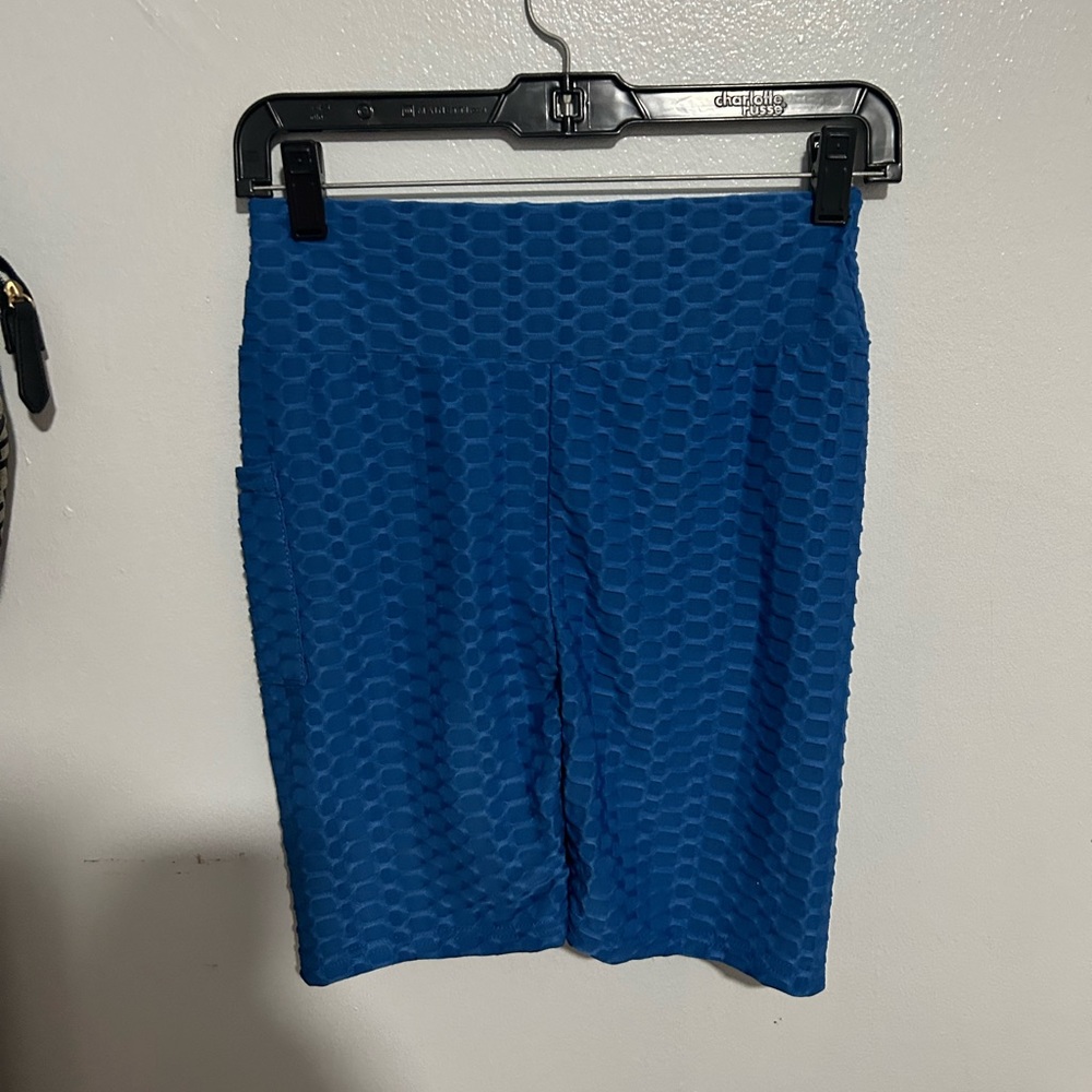 Blue shorts , once worn